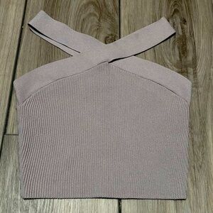 Aritzia Babaton Sculpt Knit Criss Cross Cropped Tank